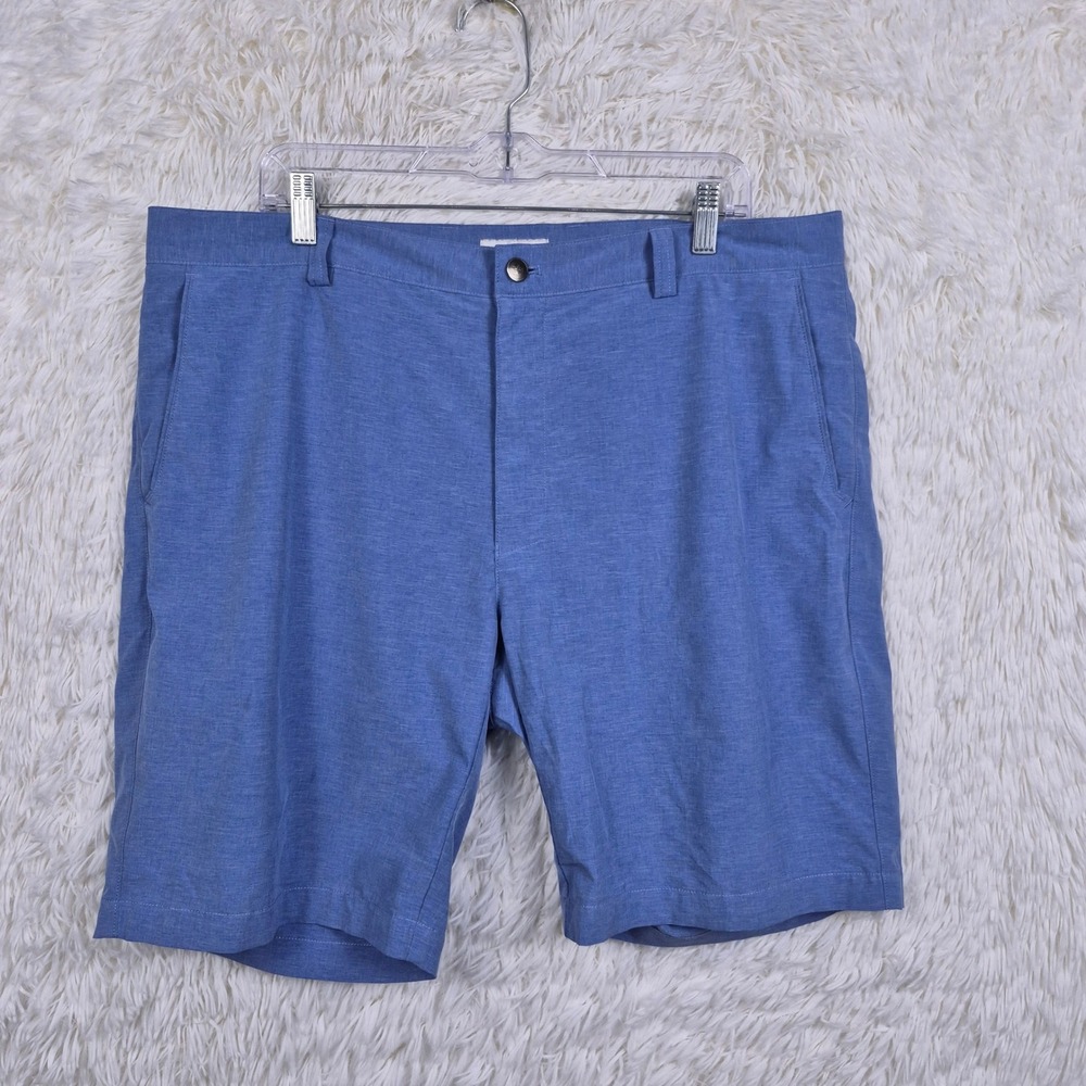 Peter Millar Crown Sport Mens Blue Shackleford Performance Golf Shorts Size 38